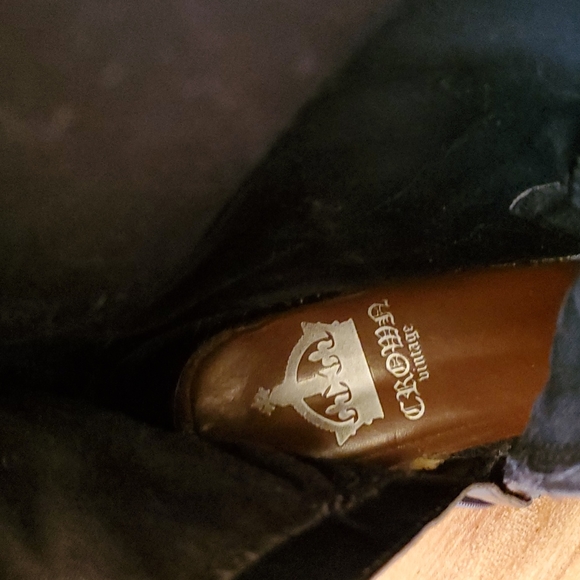 Crown Vintage wide calf  black leather riding boots size 6.5 - Picture 4 of 6